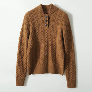 Arden Cable-Knit Button-Up Sweater
