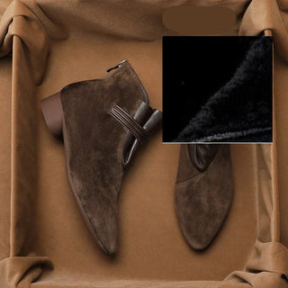 Pointed-toe low heel ankle boots for women | Calista