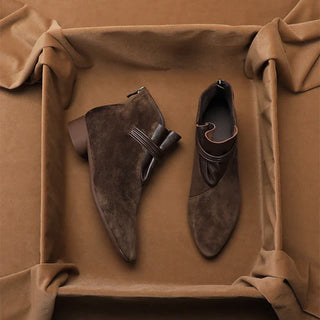 Pointed-toe low heel ankle boots for women | Calista