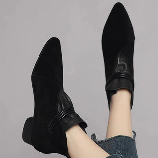 Pointed-toe low heel ankle boots for women | Calista