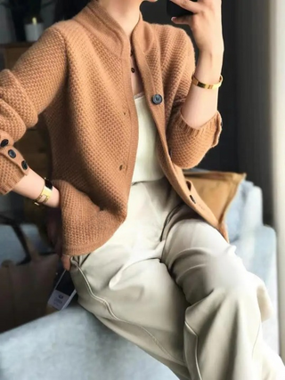 Lucille Cashmere Cardigan – Classic Button-Front Knit