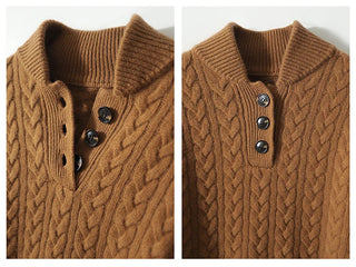 Arden Cable-Knit Button-Up Sweater