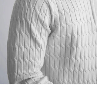 Classic cable-knit half-zip everyday jumper for men | Ellison