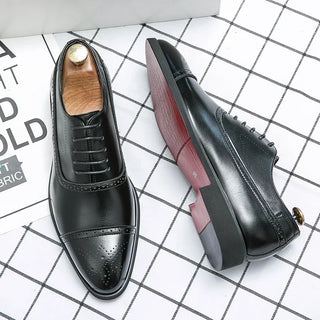 Classic leather brogue oxford dress shoes for men