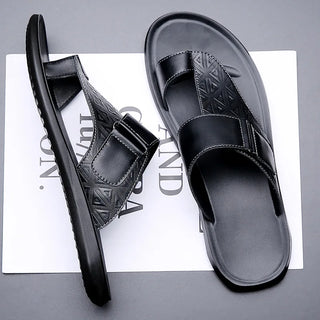 Classic leather everyday summer sandals for men | Ashmere