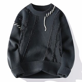 Knitted sweater with patchwork pattern for men | Jasper