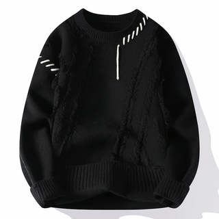 Knitted sweater with patchwork pattern for men | Jasper
