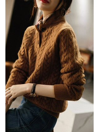 Arden Cable-Knit Button-Up Sweater