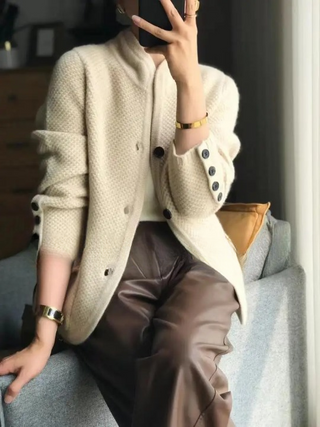 Lucille Cashmere Cardigan – Classic Button-Front Knit