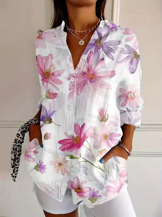 Colourful pattern everyday casual blouse for women | Astrid