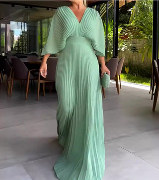 Floating ribbed elegant maxi dress for women | Ria
