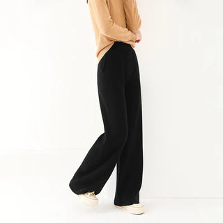 Chic high-waisted wide-leg knit pants for women | Valenne