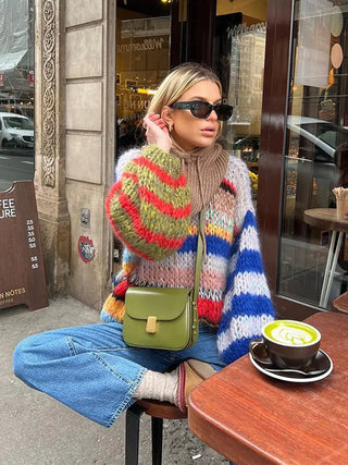 Zoé Multicolor Mohair Sweater | Modern Knit Silhouette