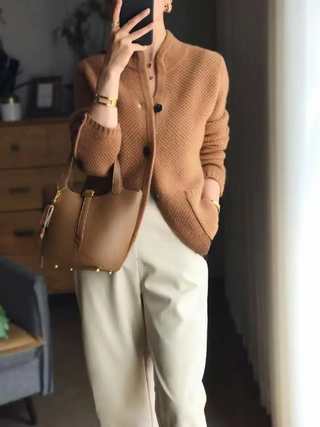 Lucille Cashmere Cardigan – Classic Button-Front Knit