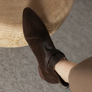 Pointed-toe low heel ankle boots for women | Calista