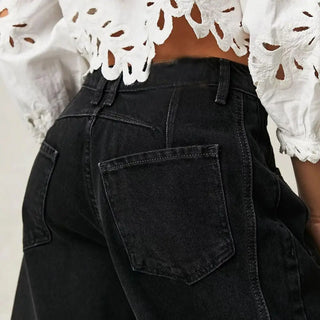 Everly Barrel-Leg Ankle Denim Pants