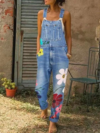 Sleeveless Ankle-Length Denim Overalls | Bravelle