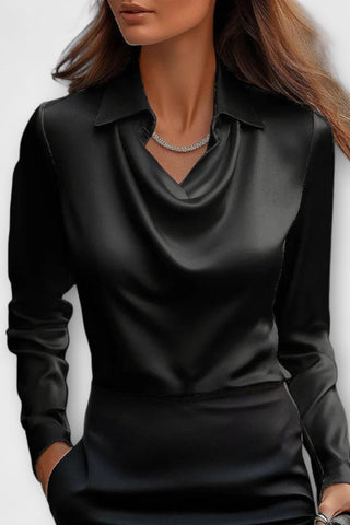 Elegant satin shimmer everyday blouse for women | Sofia