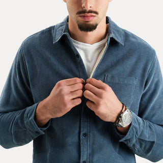 Corduroy Button-Up Shirt – Refined Structured Silhouette | Stéphane