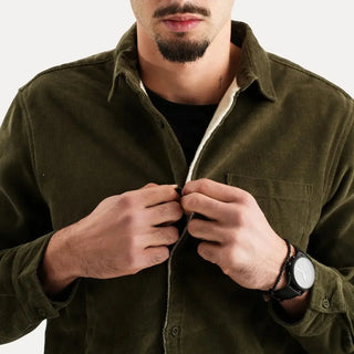 Corduroy Button-Up Shirt – Refined Structured Silhouette | Stéphane