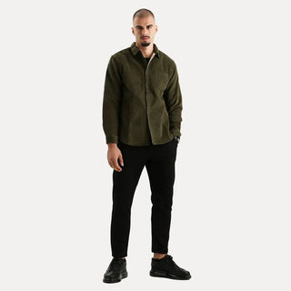Corduroy Button-Up Shirt – Refined Structured Silhouette | Stéphane