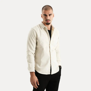 Corduroy Button-Up Shirt – Refined Structured Silhouette | Stéphane