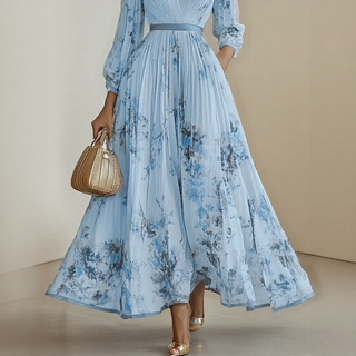 Elegant pleated everyday maxi dress for women | Rowella