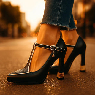 Classic vixen block-heel everyday heels for women | Vivienne