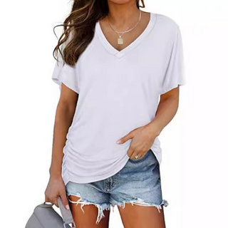 Classic V-neck loose-fit everyday shirt for women | Eily