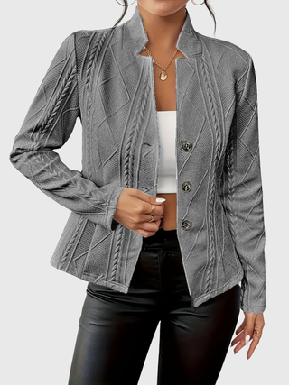Classic knitted detail blazer for women | Valencia