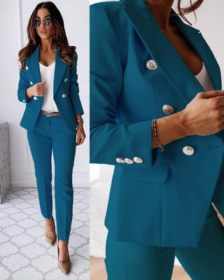 Elena Tailored Suit Set – Structured Blazer with Slim Trousers