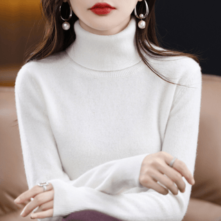 Soft cashmere turtleneck everyday jumper for women