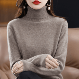 Soft cashmere turtleneck everyday jumper for women