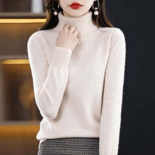 Soft cashmere turtleneck everyday jumper for women