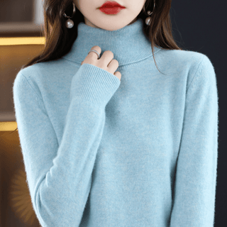 Soft cashmere turtleneck everyday jumper for women