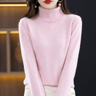 Soft cashmere turtleneck everyday jumper for women