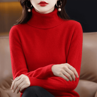 Soft cashmere turtleneck everyday jumper for women
