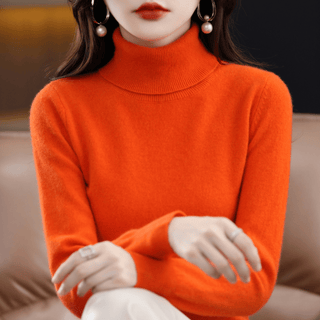 Soft cashmere turtleneck everyday jumper for women