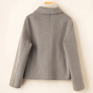 Elegant doll-collar wool winter coat for women