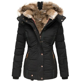 Hooded faux fur warm winter coat for women