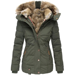 Hooded faux fur coat for women | Celeste