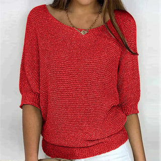 Elegant relaxed everyday knit top for women