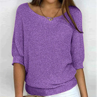 Elegant relaxed everyday knit top for women