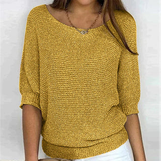 Elegant relaxed everyday knit top for women