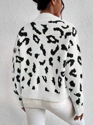 Bold leopard-print knit everyday jumper for women