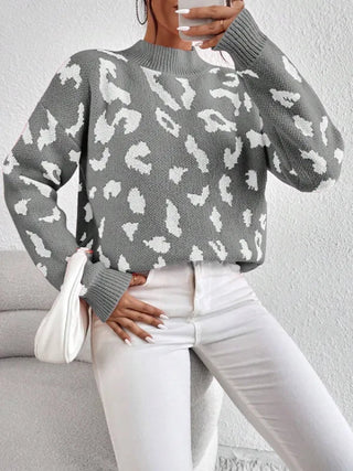 Bold leopard-print knit everyday jumper for women