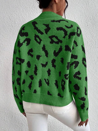 Bold leopard-print knit everyday jumper for women