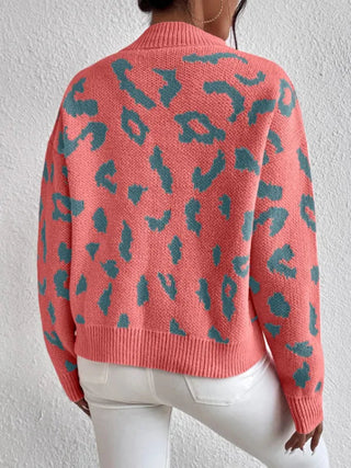 Bold leopard-print knit everyday jumper for women
