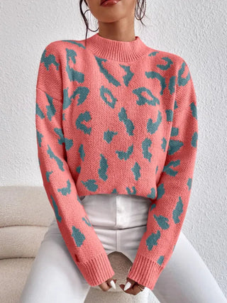 Bold leopard-print knit everyday jumper for women