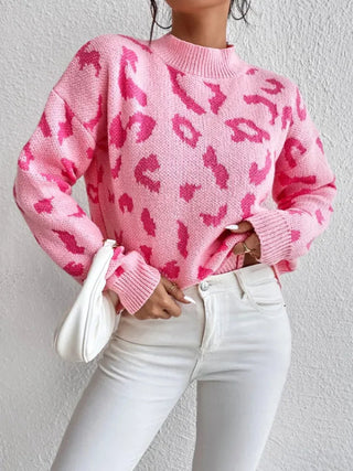 Bold leopard-print knit everyday jumper for women | Vivienne